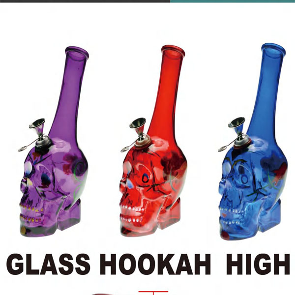 Glass bong DK6454 SKULL GLASS WATER PIPE